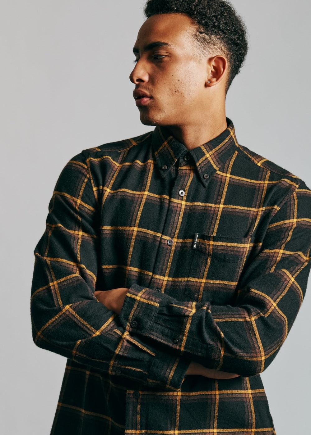 Chemises Ben Sherman Oversized Brushed Check Noir | AHN-88195319